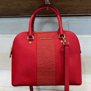 Michael Kors Cindy Dome Red Satchel